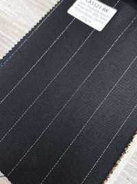 LA5521-BK Lame de seda y lana elástica, raya negra, hecho en Japón[Textil] HOSOI SYOJI Más fotos