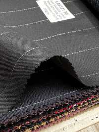 LA5521-BK Lame de seda y lana elástica, raya negra, hecho en Japón[Textil] HOSOI SYOJI Más fotos