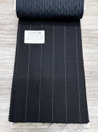 LA5521-BK Lame de seda y lana elástica, raya negra, hecho en Japón[Textil] HOSOI SYOJI Más fotos