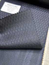 SK6511-NV Hecho en Japón, seda y lana elástica azul marino con patrón de rombos[Textil] HOSOI SYOJI Más fotos