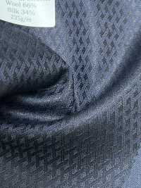 SK6511-NV Hecho en Japón, seda y lana elástica azul marino con patrón de rombos[Textil] HOSOI SYOJI Más fotos