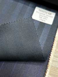 SK6512-GR Tejido elástico de seda y lana, fabricado en Japón, con rayas marrones[Textil] HOSOI SYOJI Más fotos