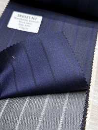 SK6521-NV Tejido elástico de seda y lana, fabricado en Japón, con rayas marrones[Textil] HOSOI SYOJI Más fotos