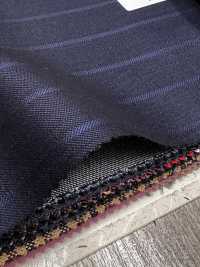 SK6521-NV Tejido elástico de seda y lana, fabricado en Japón, con rayas marrones[Textil] HOSOI SYOJI Más fotos