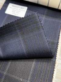 SK6531-NV Hecho en Japón, mezcla elástica de seda y lana, cuadro azul marino[Textil] HOSOI SYOJI Más fotos