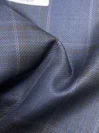 SK6531-NV Hecho en Japón, mezcla elástica de seda y lana, cuadro azul marino[Textil] HOSOI SYOJI Más fotos