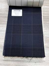 SK6531-NV Hecho en Japón, mezcla elástica de seda y lana, cuadro azul marino[Textil] HOSOI SYOJI Más fotos