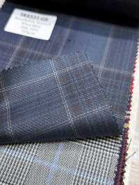 SK6531-GR Hecho en Japón, cuadros verdes elásticos de seda y lana[Textil] HOSOI SYOJI Más fotos