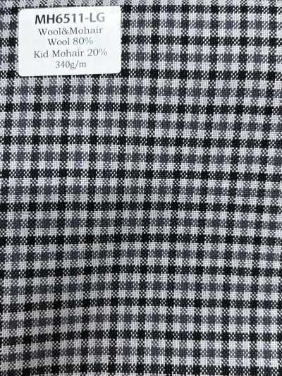 MH6511-LG Lana mohair peinada estándar hecha en Japón (estilo Tonic) con cuadro gris claro