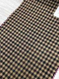 MH6511-CB Estambre de lana y mohair fabricado en Japón, estilo Tonic estándar, cuadros marrón camello[Textil] HOSOI SYOJI Más fotos