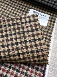 MH6511-CB Estambre de lana y mohair fabricado en Japón, estilo Tonic estándar, cuadros marrón camello[Textil] HOSOI SYOJI Más fotos
