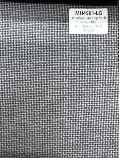 MH4501-LG Hopsack de mohair estándar fabricado en Japón, gris claro