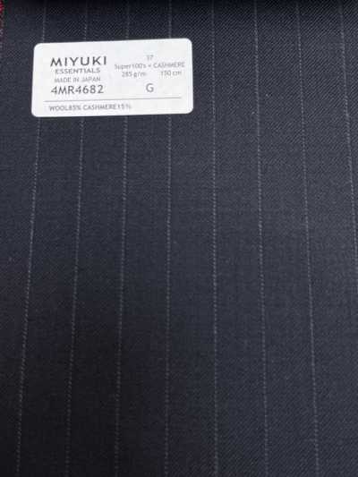 4MR4682 26AW Super100's × CASHIMERE rayas azul marino