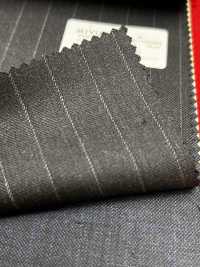 4MR4693 26AW Super100's × Cachemira a rayas gris cielo carbón[Textil] Fábricas De Lana Miyuki Más fotos