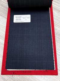 4MR4704 26AW Super100's × Cachemira cuadro azul marino[Textil] Fábricas De Lana Miyuki Más fotos