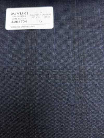 4MR4704 26AW Super100's × Cachemira cuadro azul marino