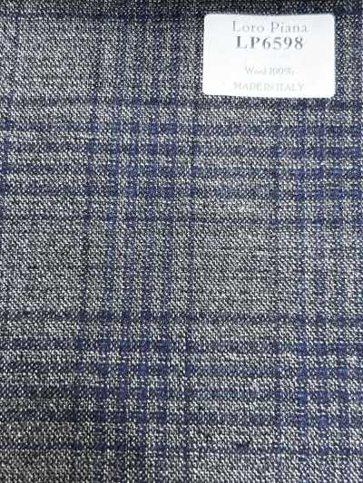 LP6598 Loro Piana Cuadros gris x azul marino
