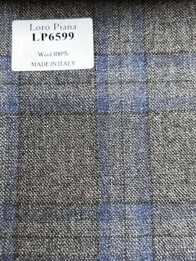 LP6599 Loro Piana cuadro marrón x azul