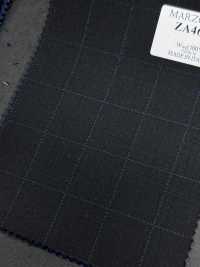 ZA4641 MARZOTTO Super110's Cuadro bordado negro x azul[Textil] HOSOI SYOJI Más fotos