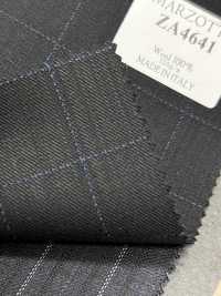ZA4641 MARZOTTO Super110's Cuadro bordado negro x azul[Textil] HOSOI SYOJI Más fotos