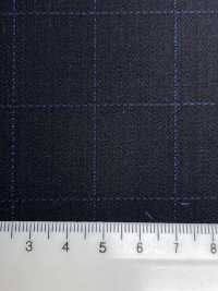 ZA4641 MARZOTTO Super110's Cuadro bordado negro x azul[Textil] HOSOI SYOJI Más fotos