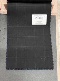 ZA4641 MARZOTTO Super110's Cuadro bordado negro x azul[Textil] HOSOI SYOJI Más fotos