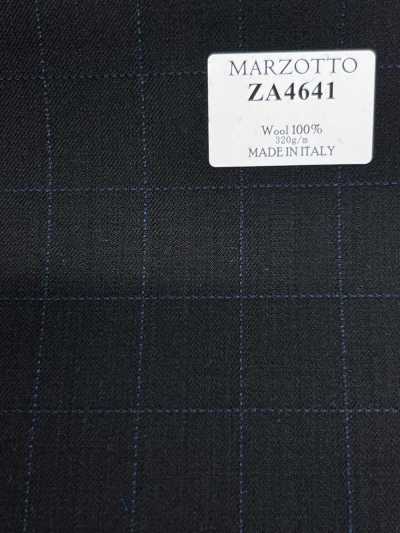 ZA4641 MARZOTTO Super110's Cuadro bordado negro x azul