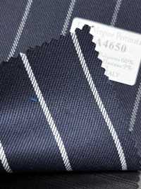 ZA4650 Lana virgen peinada azul marino × rayas blancas[Textil] HOSOI SYOJI Más fotos