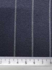 ZA4650 Lana virgen peinada azul marino × rayas blancas[Textil] HOSOI SYOJI Más fotos