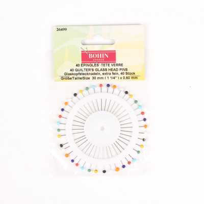 26499 Alfileres con cabeza de cristal de colores (BOHIN)