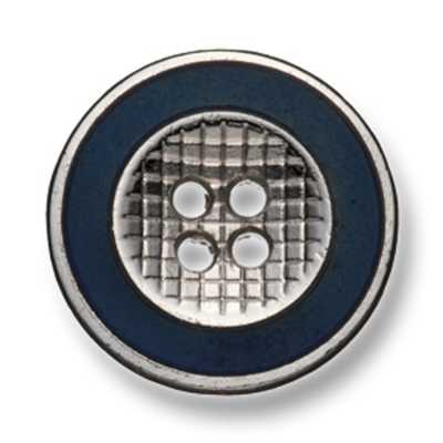 330 Botón metálico hecho en Japón para trajes y chaquetas, plateado/azul marino