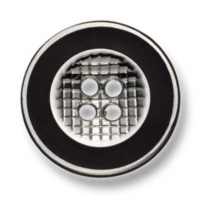 334 Botón metálico fabricado en Japón para trajes y chaquetas plata/negro