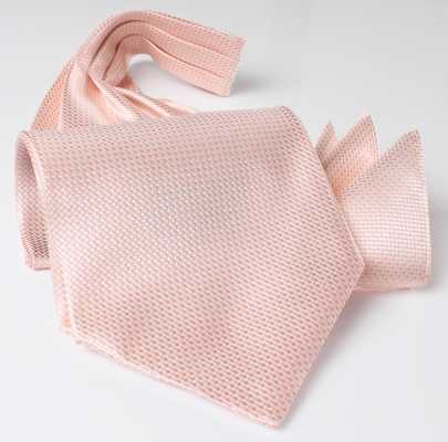 AS-984 Corbata ascot de seda fabricada en Japón, patrón piqué, rosa