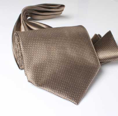 AS-992 Corbata ascot de seda hecha en Japón, estampado kanoko, marrón