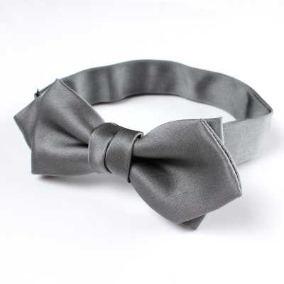 BFK-508 Pajarita de punta premium confeccionada con tejido de cara de seda, gris
