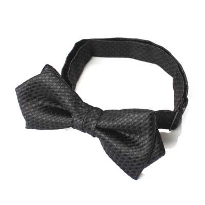 BFK-986 Pajarita de seda jacquard tipo espada, fabricada en Japón, con patrón Kanoko, negro
