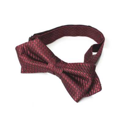BFK-987 Pajarita jacquard de seda fabricada en Japón, patrón Kanoko, burdeos