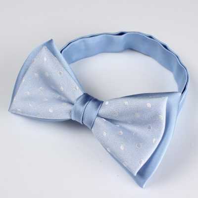 BFS-973 Combi Pajarita estampado de lunares azul cielo, seda, fabricada en Japón