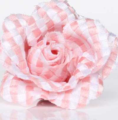 BTA-20 Flor de solapa jacquard de cuadros vichy rosa hecha en Japón