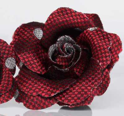 BTA-600 Prendido de jacquard de seda fabricado en Japón, patrón de puntos, rojo