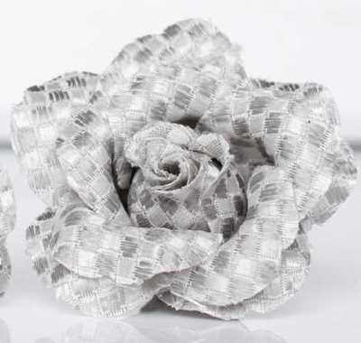 BTA-985 Boutonniere de jacquard de seda hecha en Japón, estampado Kanoko, gris claro