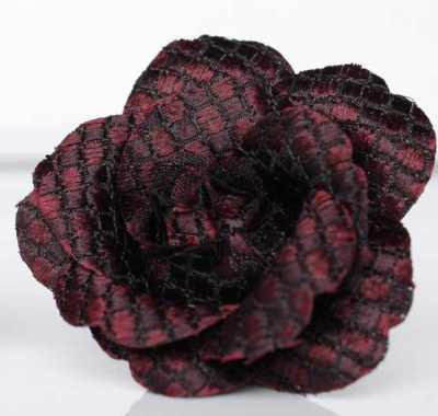 BTA-987 Prendedor jacquard de seda hecho en Japón, patrón Kanoko, burdeos