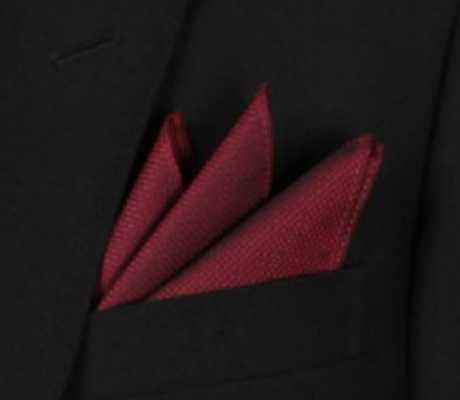 CF-302 Pañuelo de bolsillo de seda hecho en Japón, patrón komon, granate