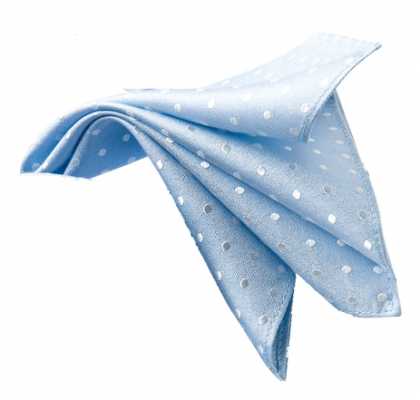 CF-973 Pañuelo de cuello de seda de fabricación japonesa, lunares, azul saxón