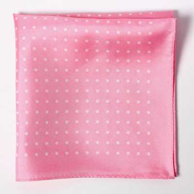 CFD-2PI Pañuelo de seda con estampado de lunares rosa