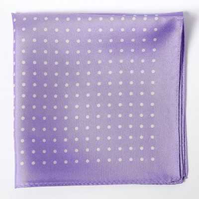 CFD-6PU Pañuelo de bolsillo de seda con estampado de lunares morado