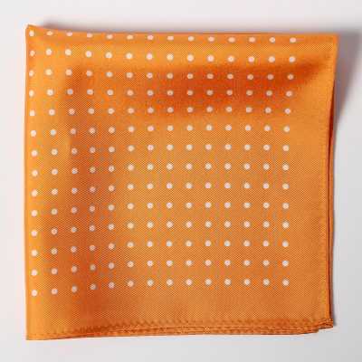 CFD-7OR Pañuelo de seda con estampado de lunares naranja