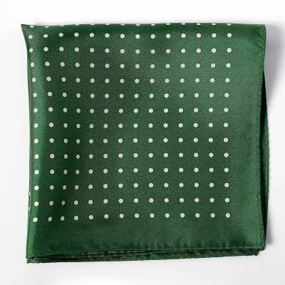 CFD-8GR Pañuelo de seda verde con estampado de puntos