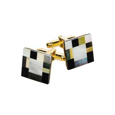 CL-2 Gemelos cuadrados negro y oro amarillo