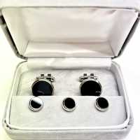 E-1 Conjunto De Tachuelas Y Puños Formales Plata ónix Redondo[Accesorios Formales] Yamamoto(EXCY) Subfoto